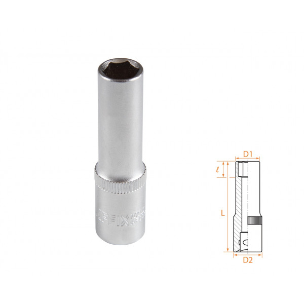 Головка торцевая глубокая шестигранная 3/8", 10 мм AFFIX AF00130010