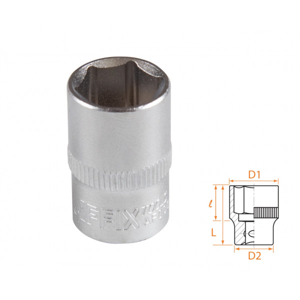 Головка торцевая стандартная шестигранная 3/8", 13 мм AFFIX AF00030013
