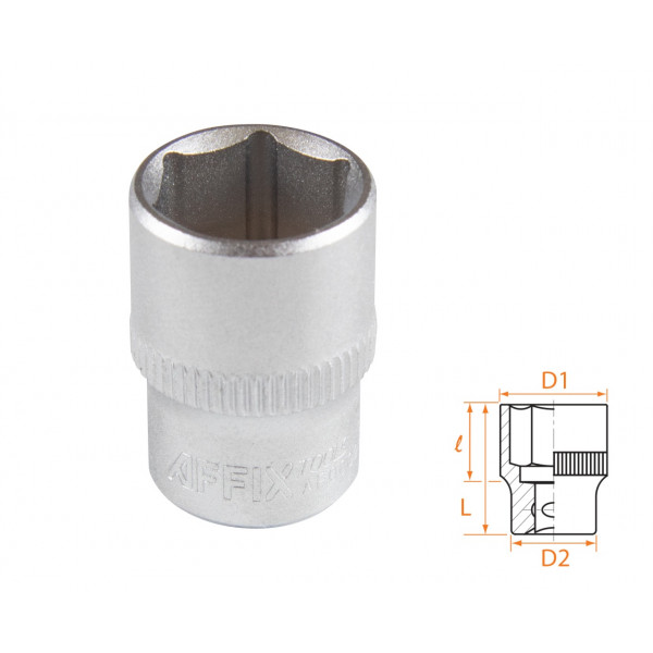 Головка торцевая стандартная шестигранная 1/4", 13 мм AFFIX AF00020013
