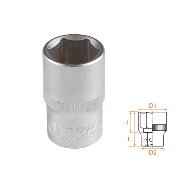 Головка торцевая стандартная шестигранная 1/2", 17 мм AFFIX AF00040017