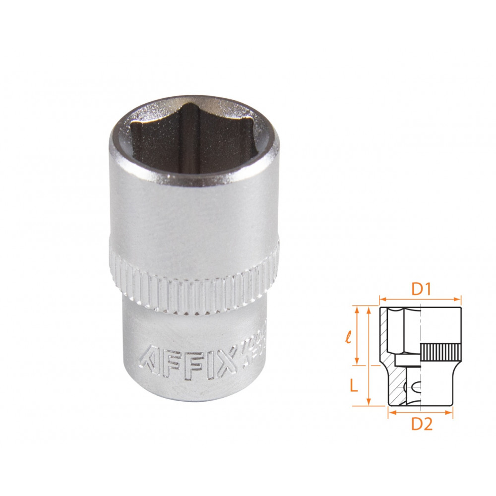 Головка торцевая стандартная шестигранная 1/4", 11 мм AFFIX AF00020011