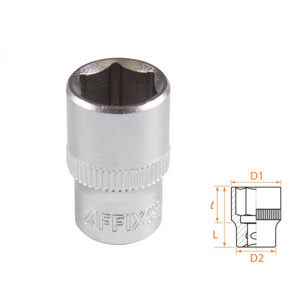 Головка торцевая стандартная шестигранная 1/4", 11 мм AFFIX AF00020011