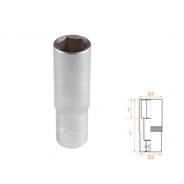 Головка торцевая глубокая шестигранная 1/2", 17 мм AFFIX AF00140017