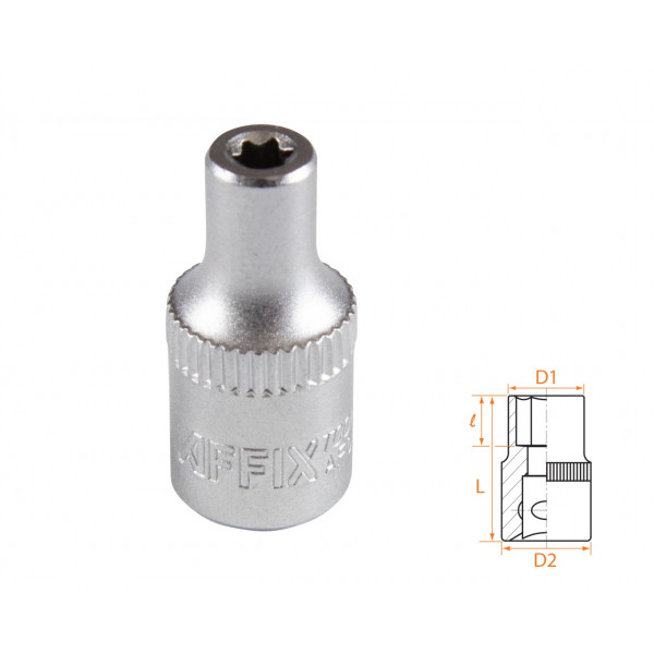Головка торцевая TORX Е-стандарт 1/4", E4 AFFIX AF00023004
