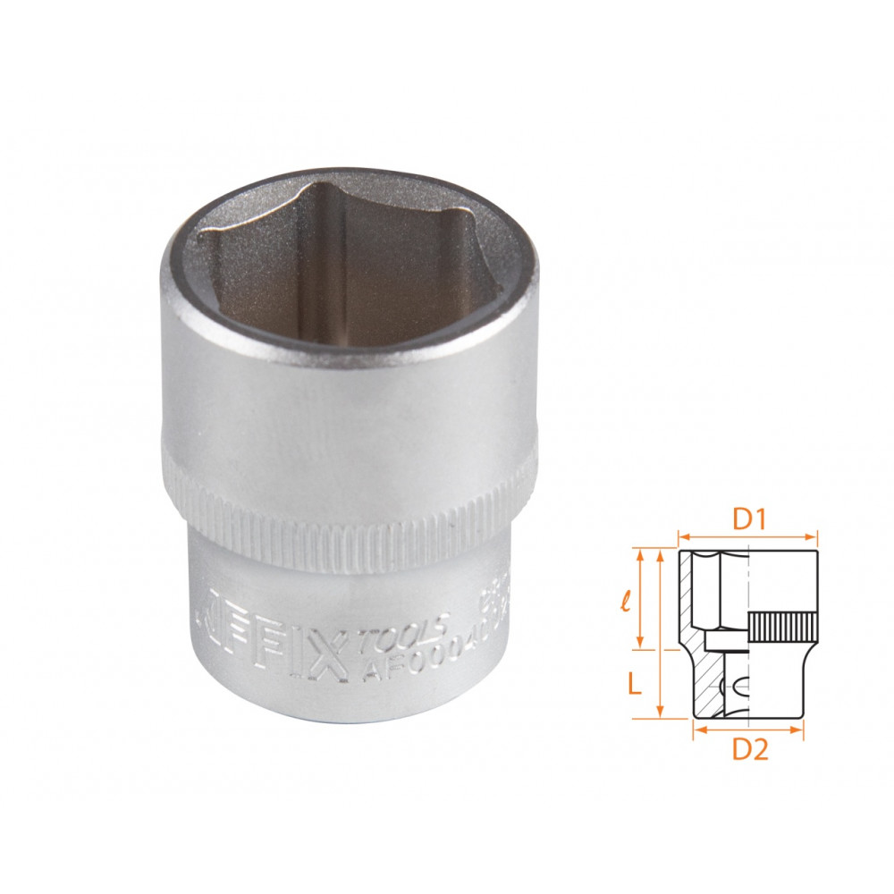 Головка торцевая стандартная шестигранная 1/2", 23 мм AFFIX AF00040023