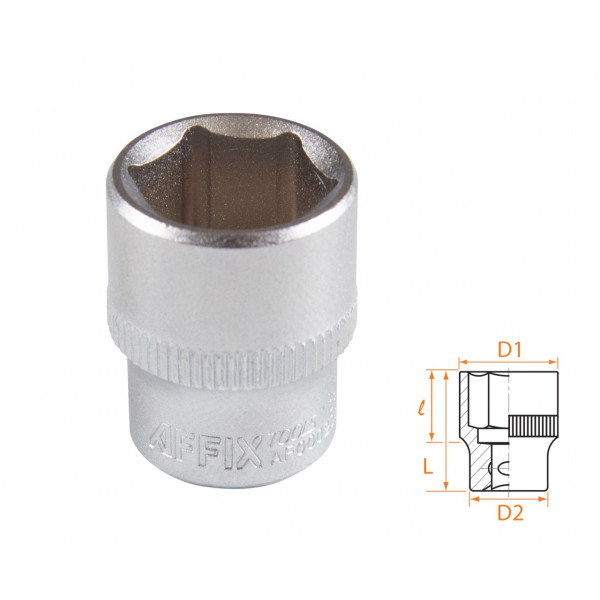 Головка торцевая стандартная шестигранная 1/4", 14 мм AFFIX AF00020014