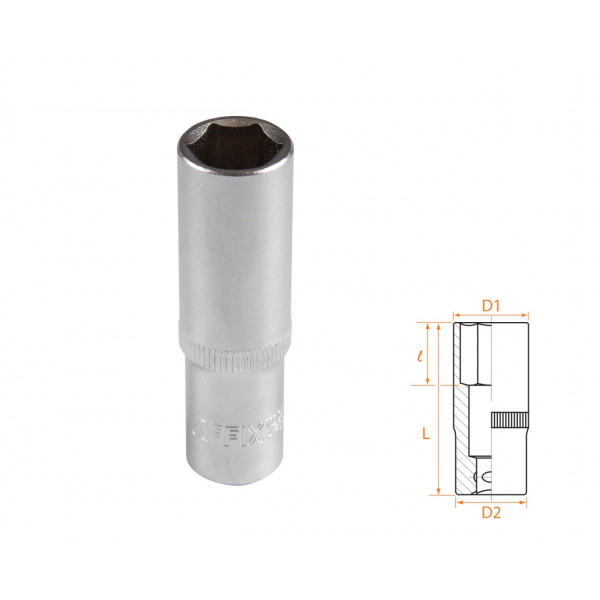 Головка торцевая глубокая шестигранная 3/8", 13 мм AFFIX AF00130013
