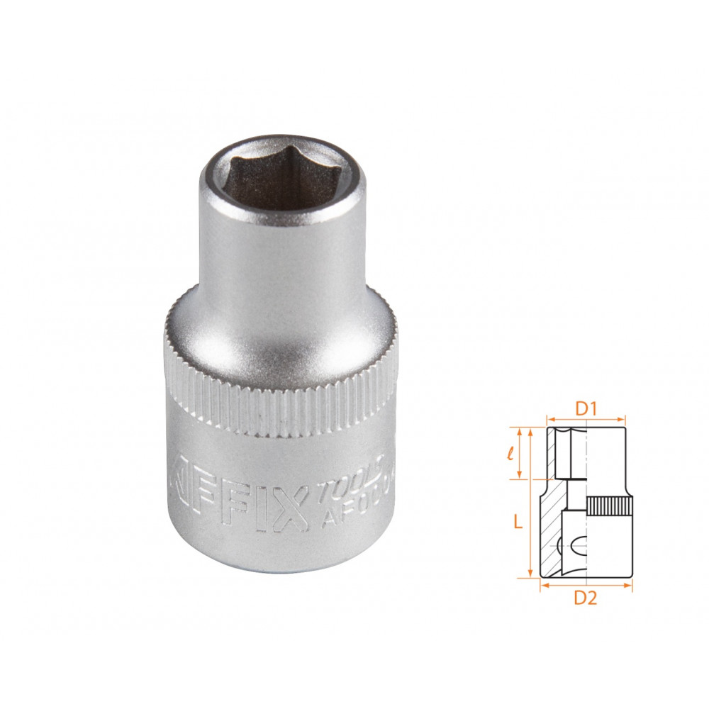 Головка торцевая стандартная шестигранная 1/2", 10 мм AFFIX AF00040010