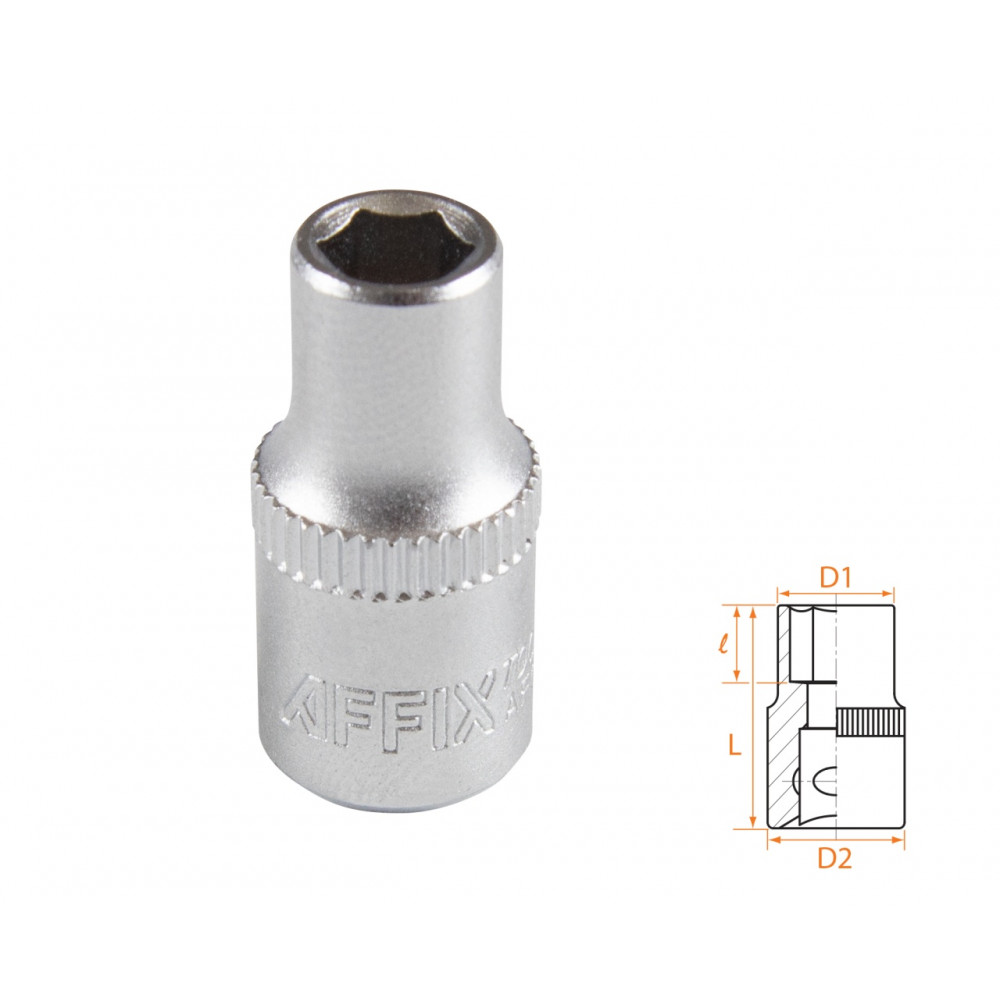 Головка торцевая стандартная шестигранная 1/4", 5,5 мм AFFIX AF00020055