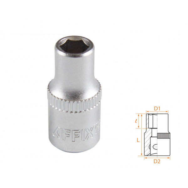 Головка торцевая стандартная шестигранная 1/4", 5,5 мм AFFIX AF00020055