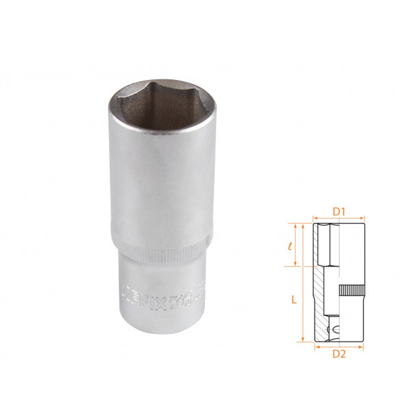 Головка торцевая глубокая шестигранная 1/2", 24 мм AFFIX AF00140024
