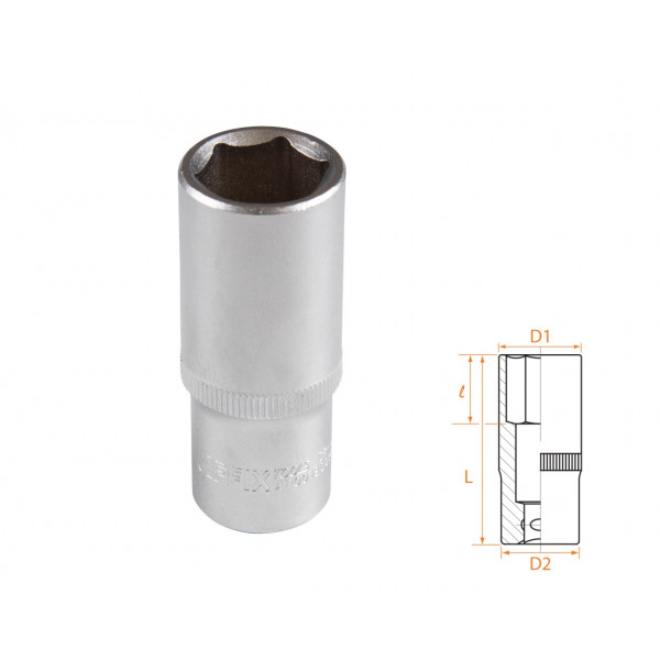 Головка торцевая глубокая шестигранная 3/8", 18 мм AFFIX AF00130018