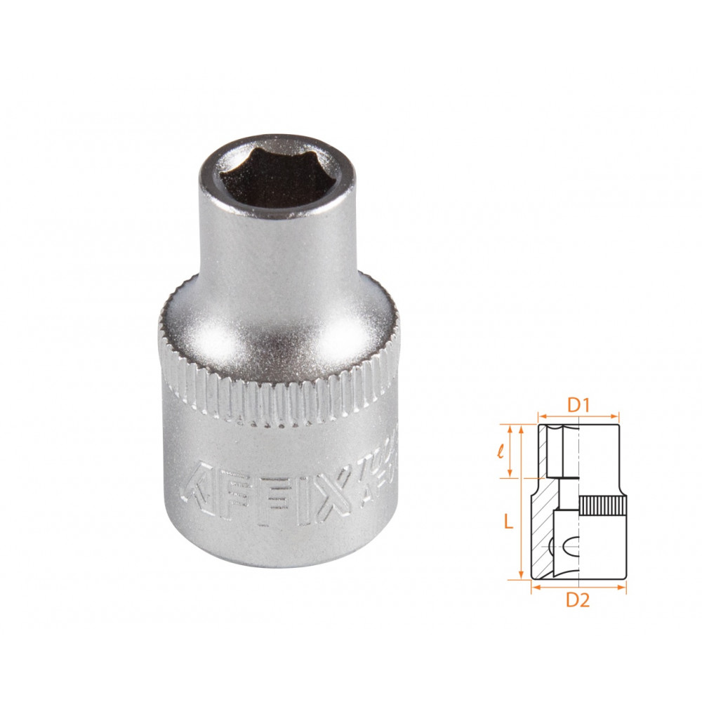 Головка торцевая стандартная шестигранная 3/8", 7 мм AFFIX AF00030007