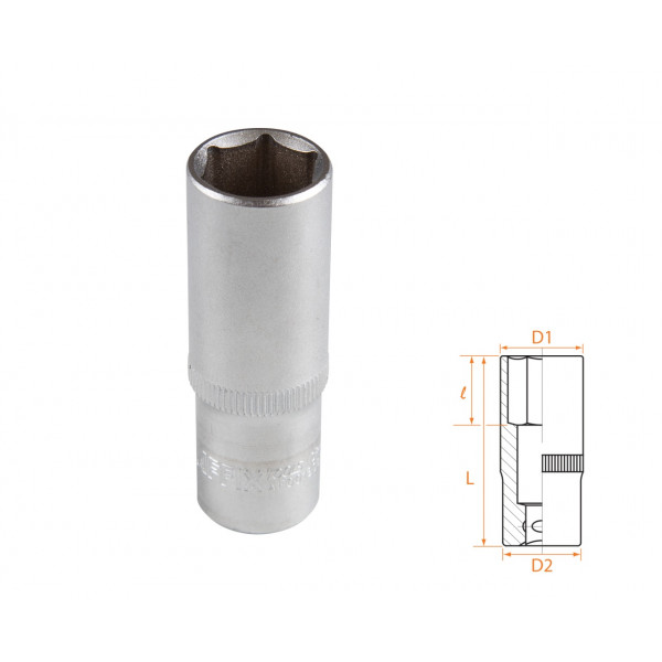 Головка торцевая глубокая шестигранная 3/8", 16 мм AFFIX AF00130016