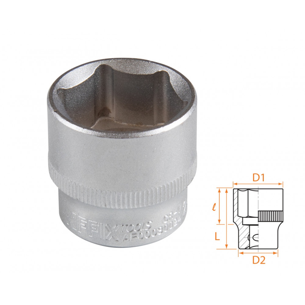 Головка торцевая стандартная шестигранная 3/8", 24 мм AFFIX AF00030024
