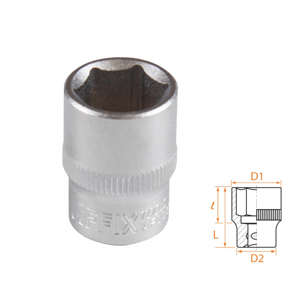 Головка торцевая стандартная шестигранная 3/8", 14 мм AFFIX AF00030014