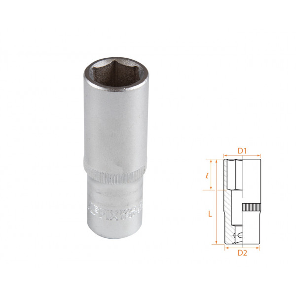 Головка торцевая глубокая шестигранная 3/8", 15 мм AFFIX AF00130015
