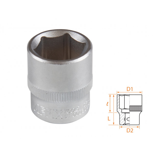 Головка торцевая стандартная шестигранная 3/8", 18 мм AFFIX AF00030018