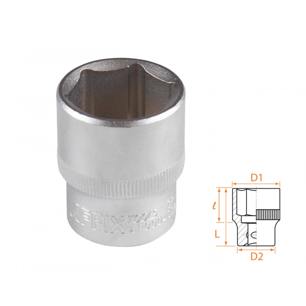 Головка торцевая стандартная шестигранная 1/2", 24 мм AFFIX AF00040024