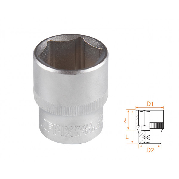 Головка торцевая стандартная шестигранная 1/2", 24 мм AFFIX AF00040024