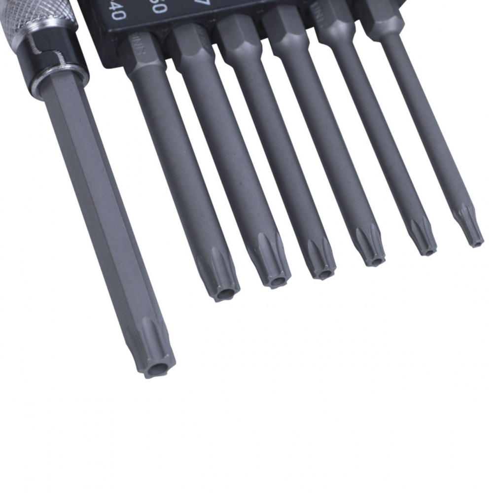 Набор вставок (бит) с воротком-битодержателем 1/4", Torx, T10-T40, L = 60 мм, 8 предметов KING TONY 2128PR