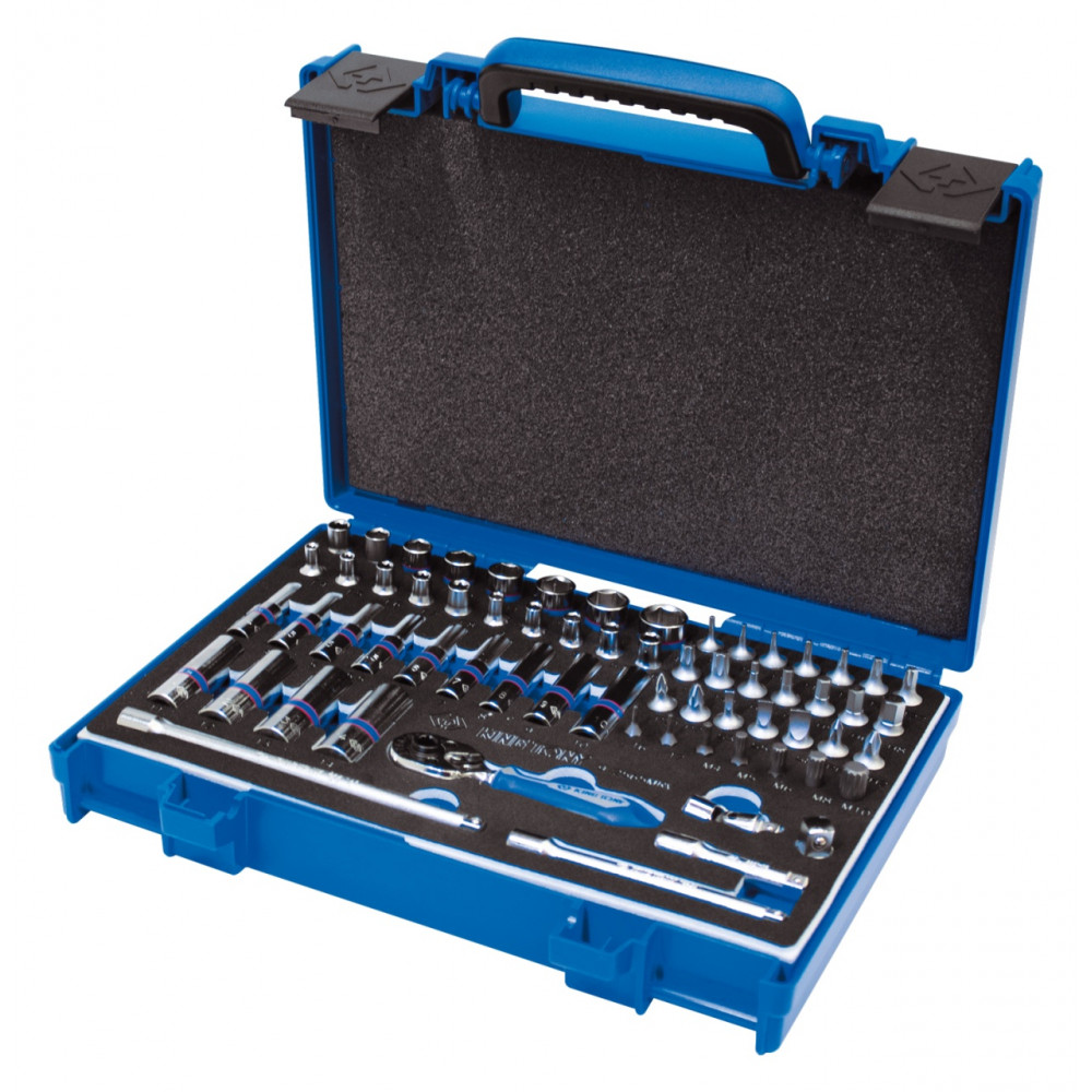 Набор торцевых головок с принадлежностями 1/4", шестигранные, 4-14 мм, 65 предметов KING TONY 2565MRV