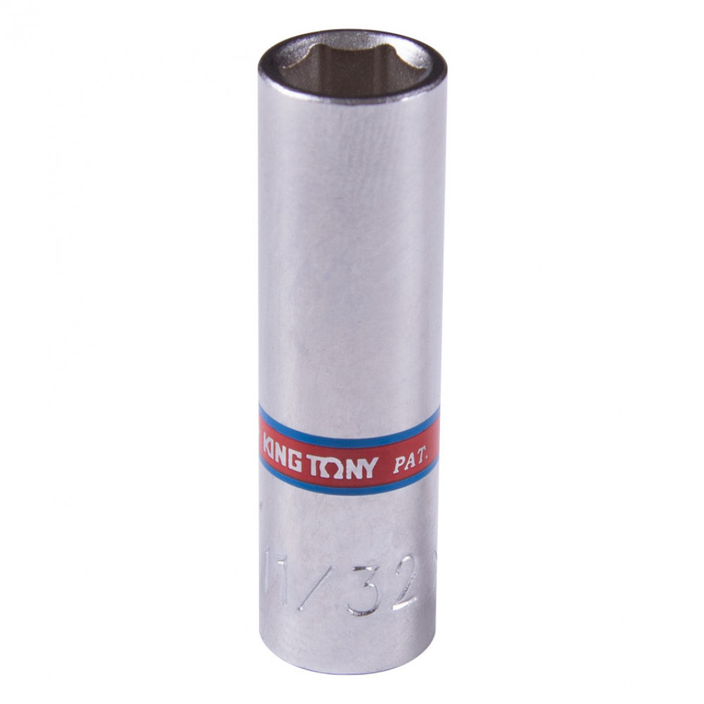 Головка торцевая глубокая шестигранная 1/4", 11/32", дюймовая KING TONY 223511S