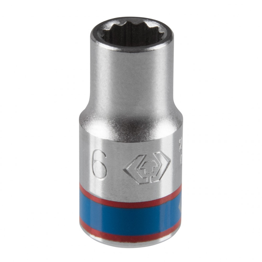 Головка торцевая стандартная двенадцатигранная 1/4", 6 мм KING TONY 233006M