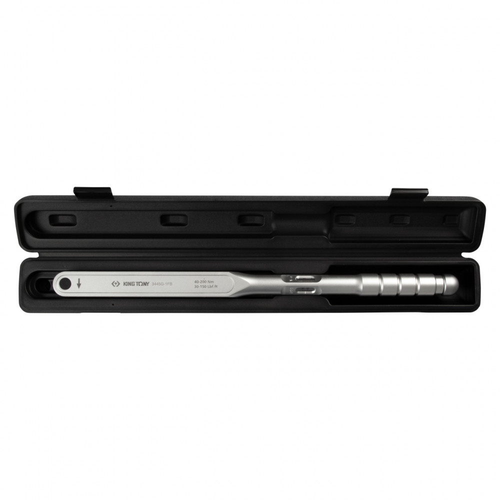 Динамометрический ключ 1/2", 40-200 Нм, "ALUMINIUM", футляр KING TONY 3445G-1FB