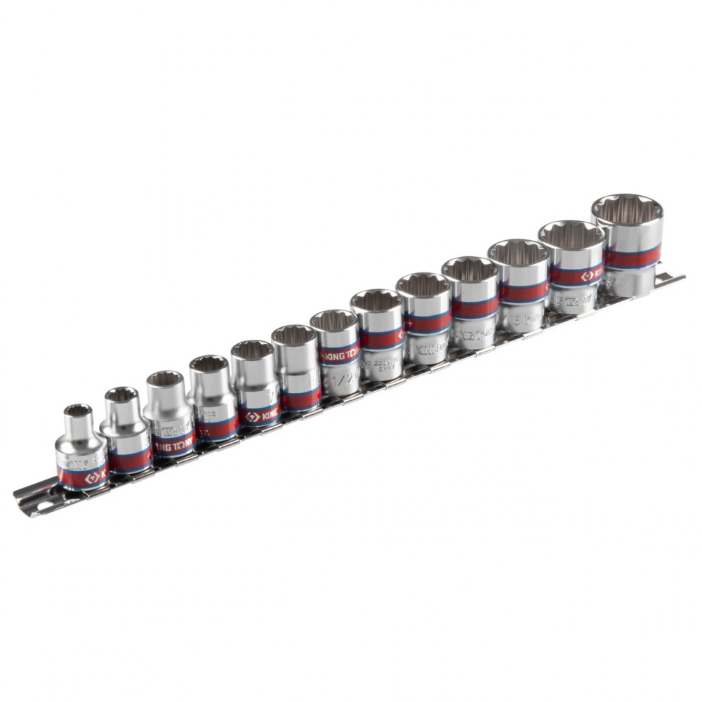 Набор торцевых головок 3/8", двенадцатигранные, 1/4"-13/16", 13 предметов KING TONY 3013SR