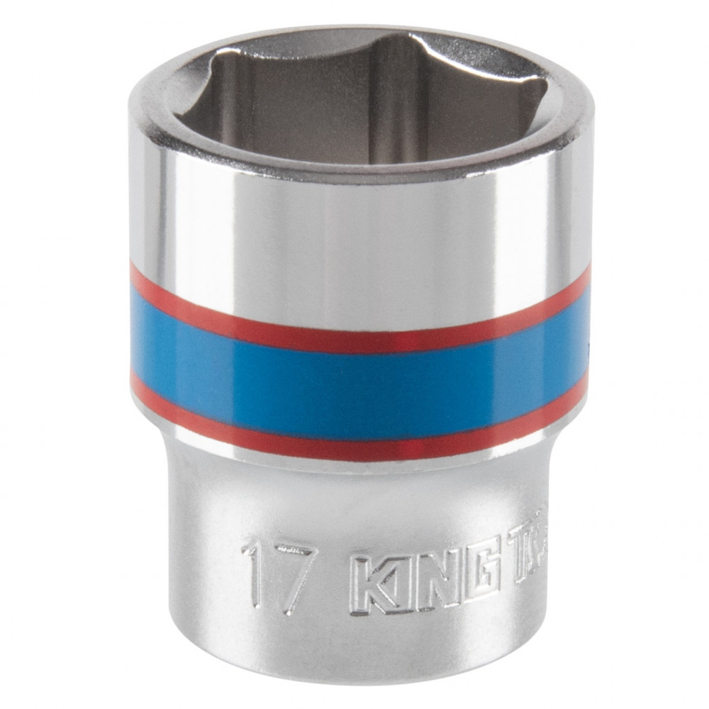 Головка торцевая стандартная шестигранная 3/8", 17 мм KING TONY 333517M