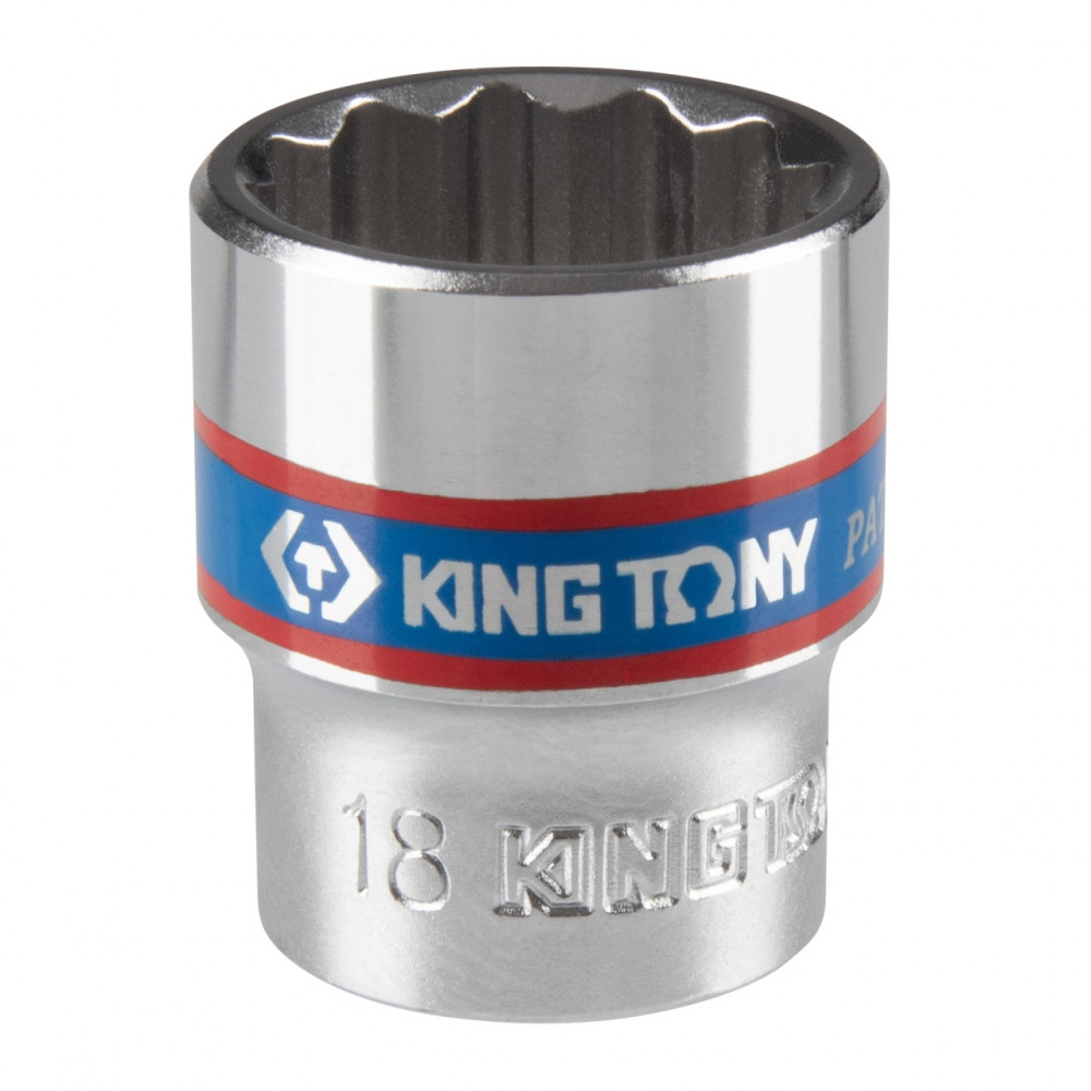 Головка торцевая стандартная двенадцатигранная 3/8", 18 мм KING TONY 333018M