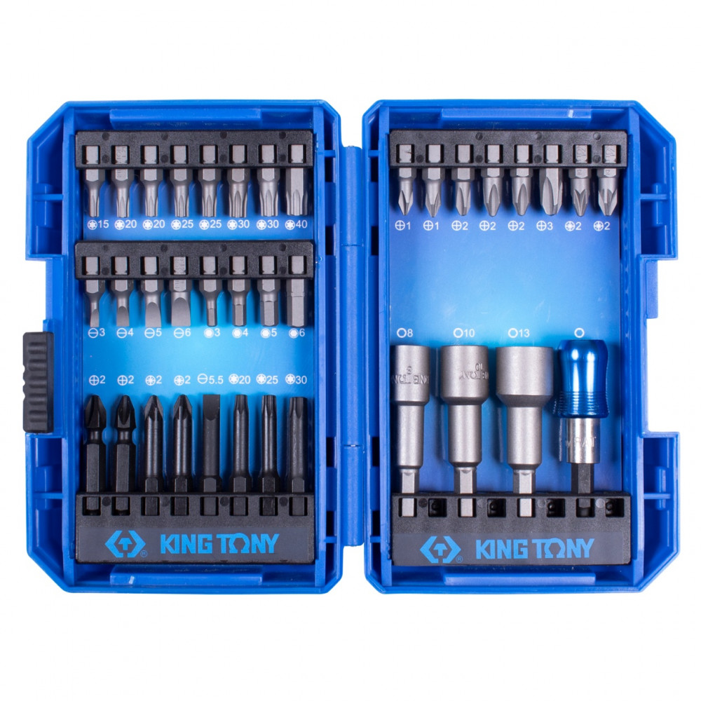 Набор вставок (бит) 1/4", PH, PZ, Hex, Torx, Slotted, 36 предметов KING TONY 1036MR