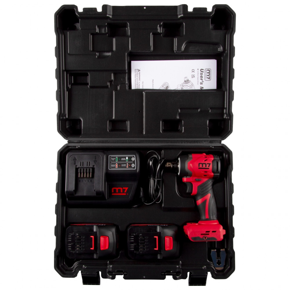 Аккумуляторный шуруповерт, ударный, 18 В, 4 предмета, кейс MIGHTY SEVEN DS-203S