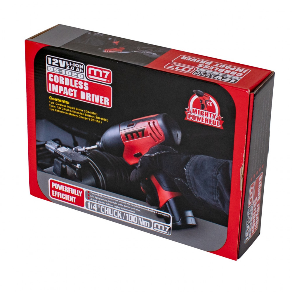 Аккумуляторный шуруповерт, ударный, 12 В MIGHTY SEVEN DS-10202