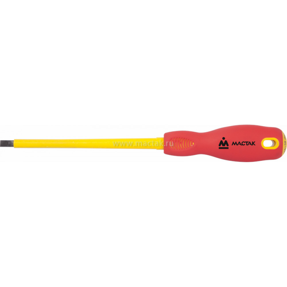 Отвертка шлицевая Slotted 6.5х150 мм, диэлектрическая МАСТАК 040-65150E