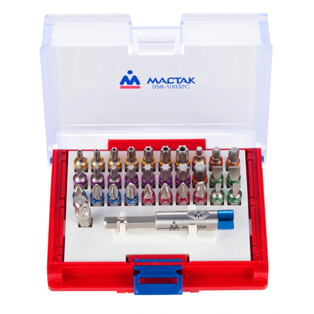 Набор вставок (бит) 1/4", PH, PZ, Hex, Torx, Slotted, 32 предмета МАСТАК 058-10032C