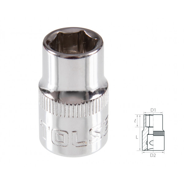 Головка торцевая стандартная шестигранная 3/8", 11 мм TOLSEN TT16311