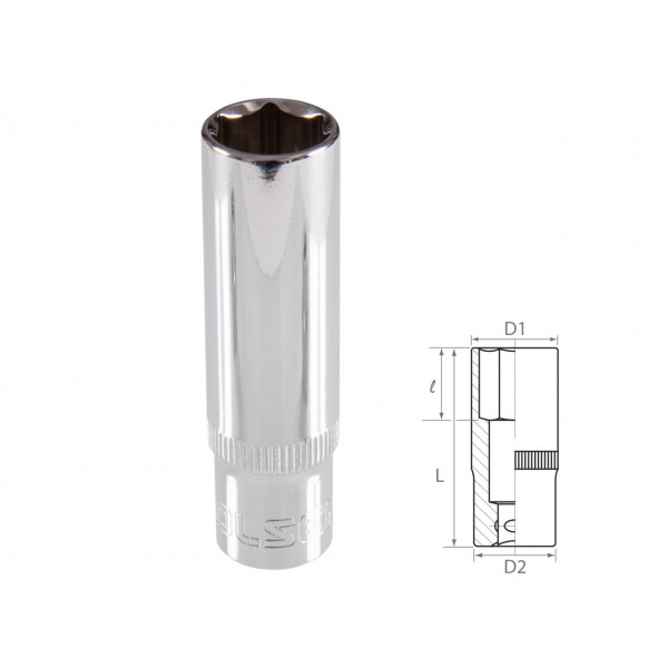 Головка торцевая глубокая шестигранная 3/8", 15 мм TOLSEN TT16365