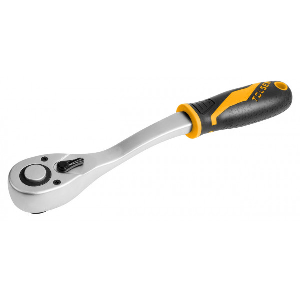 Трещотка "GRIPro", 1/2", 255 мм, 72 зубца, флажковая с кнопкой TOLSEN TT16120