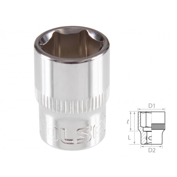 Головка торцевая стандартная шестигранная 3/8", 14 мм TOLSEN TT16314