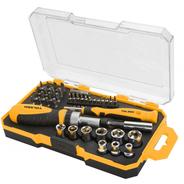 Набор вставок (бит) 1/4", PH, PZ, Hex, Torx, Slotted, 42 предмета TOLSEN TT20041