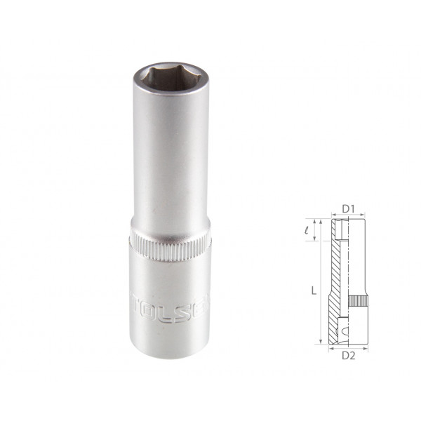 Головка торцевая глубокая шестигранная 1/2", 12 мм TOLSEN TT16562