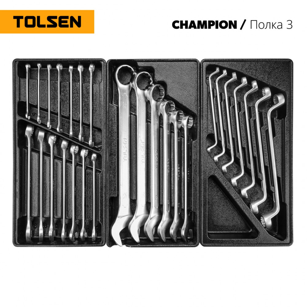Набор инструментов 239 предметов, "CHAMPION", для тележки, 18 ложементов TOLSEN TT85416-239