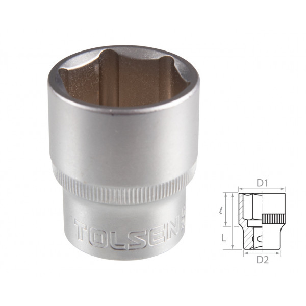 Головка торцевая стандартная шестигранная 1/2", 23 мм TOLSEN TT16523