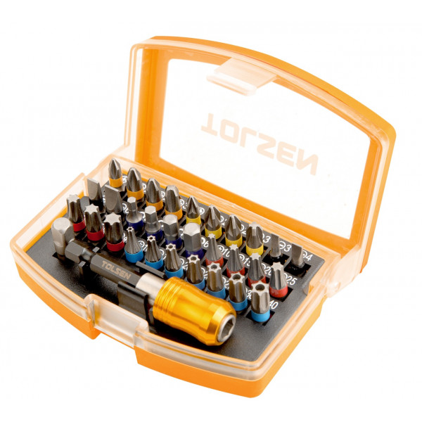 Набор вставок (бит) 1/4", PH, PZ, Hex, Torx, Slotted, 32 предмета TOLSEN TT20370