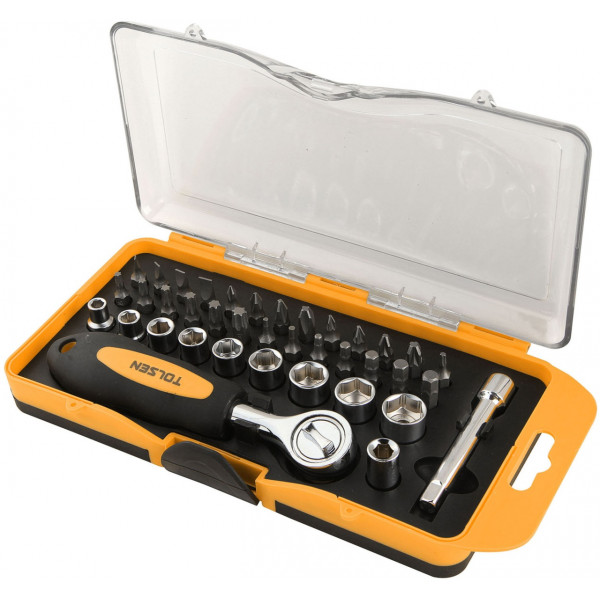 Набор вставок (бит) 1/4", PH, PZ, Hex, Torx, Slotted, 38 предметов TOLSEN TT20035