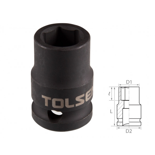 Головка торцевая ударная шестигранная 1/2", 12 мм TOLSEN TT18212
