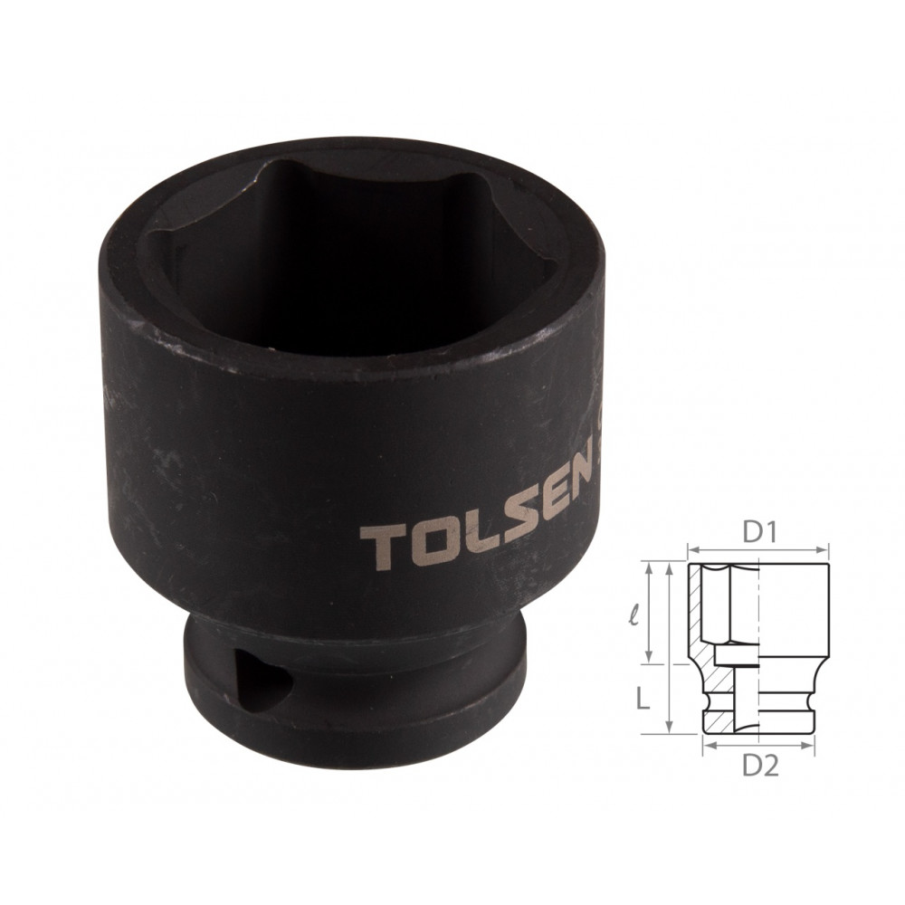 Головка торцевая ударная шестигранная 1/2", 30 мм TOLSEN TT18230