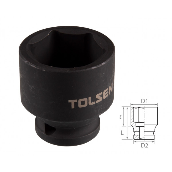 Головка торцевая ударная шестигранная 1/2", 27 мм TOLSEN TT18227
